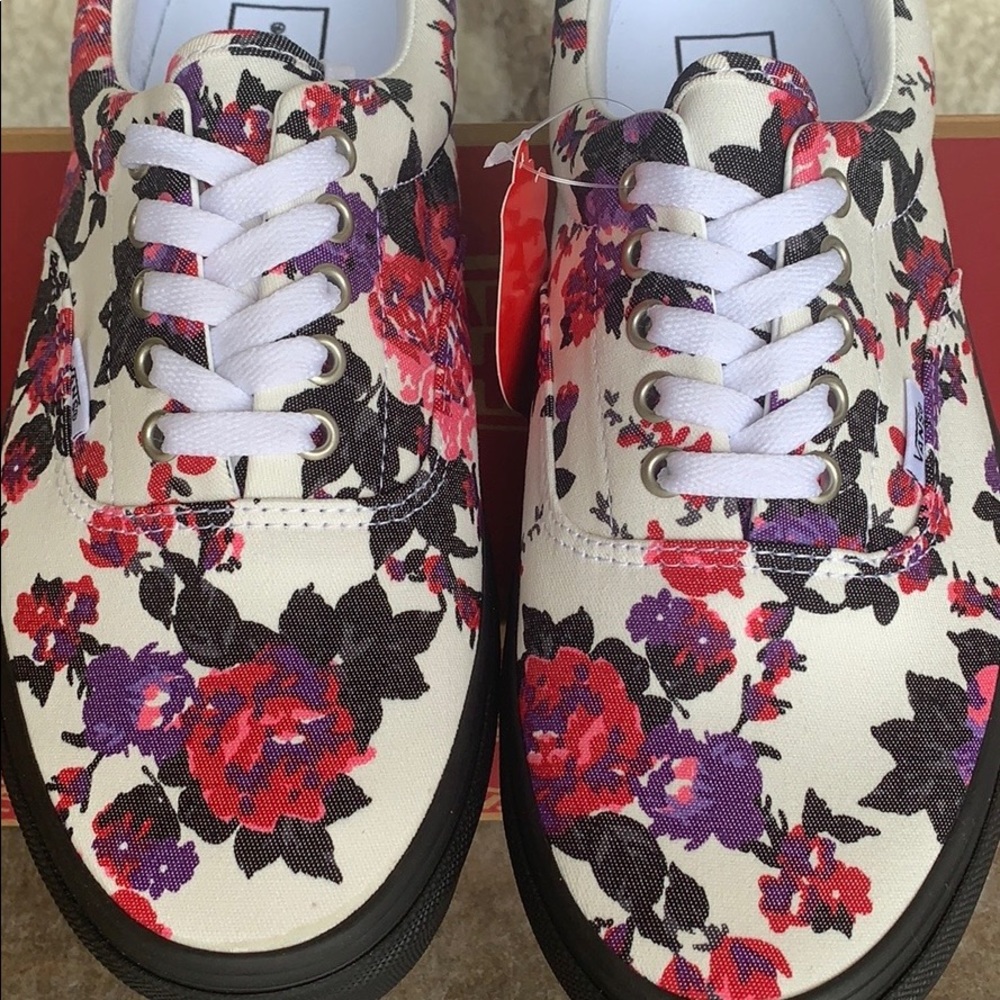 VANS ERA FLORALS BLACK/WHITE men’s - Picture 12 of 16